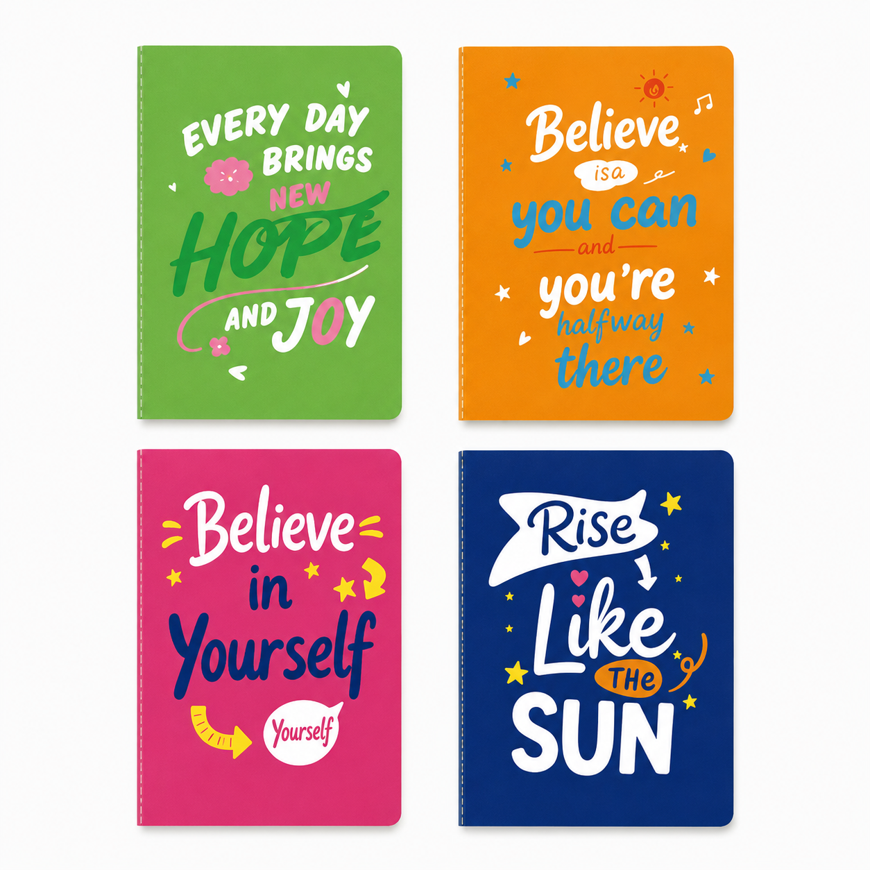 Motivational Quote Sewn Notebook