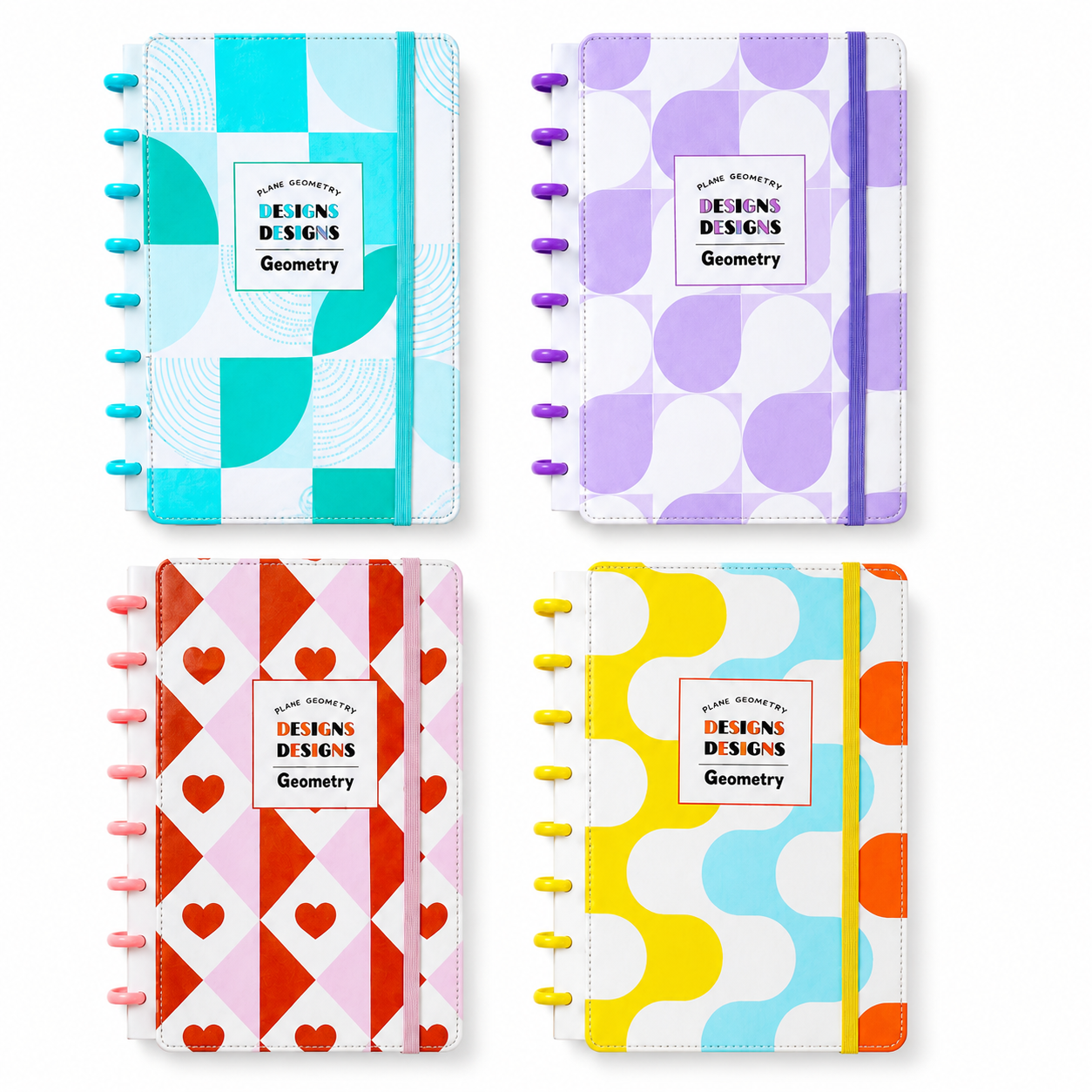 Color Block Mushroom Button Notebook