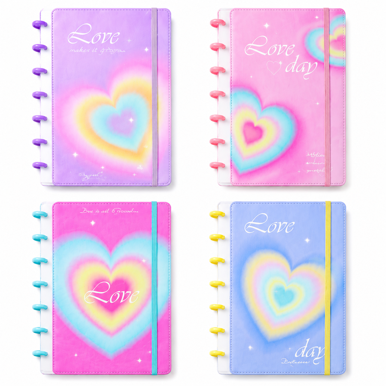 Heart Pattern Mushroom Button Notebook