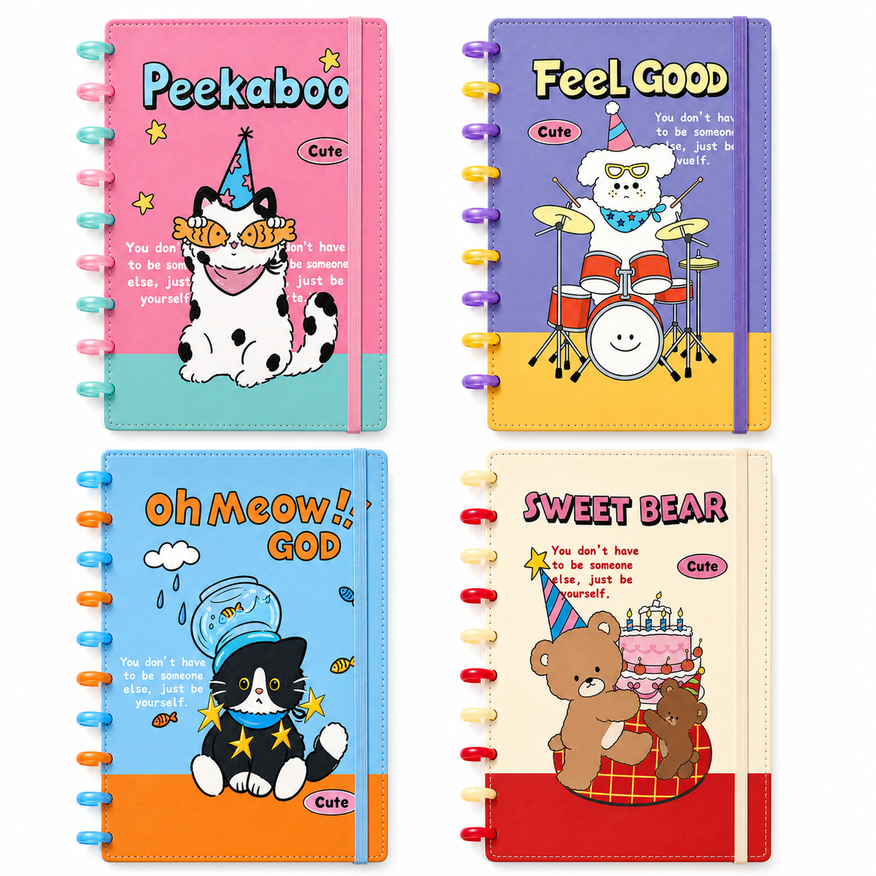 Cartoon Disc-Bound Notebook