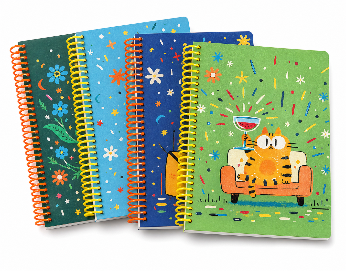 Cartoon Single Spiral Notebook