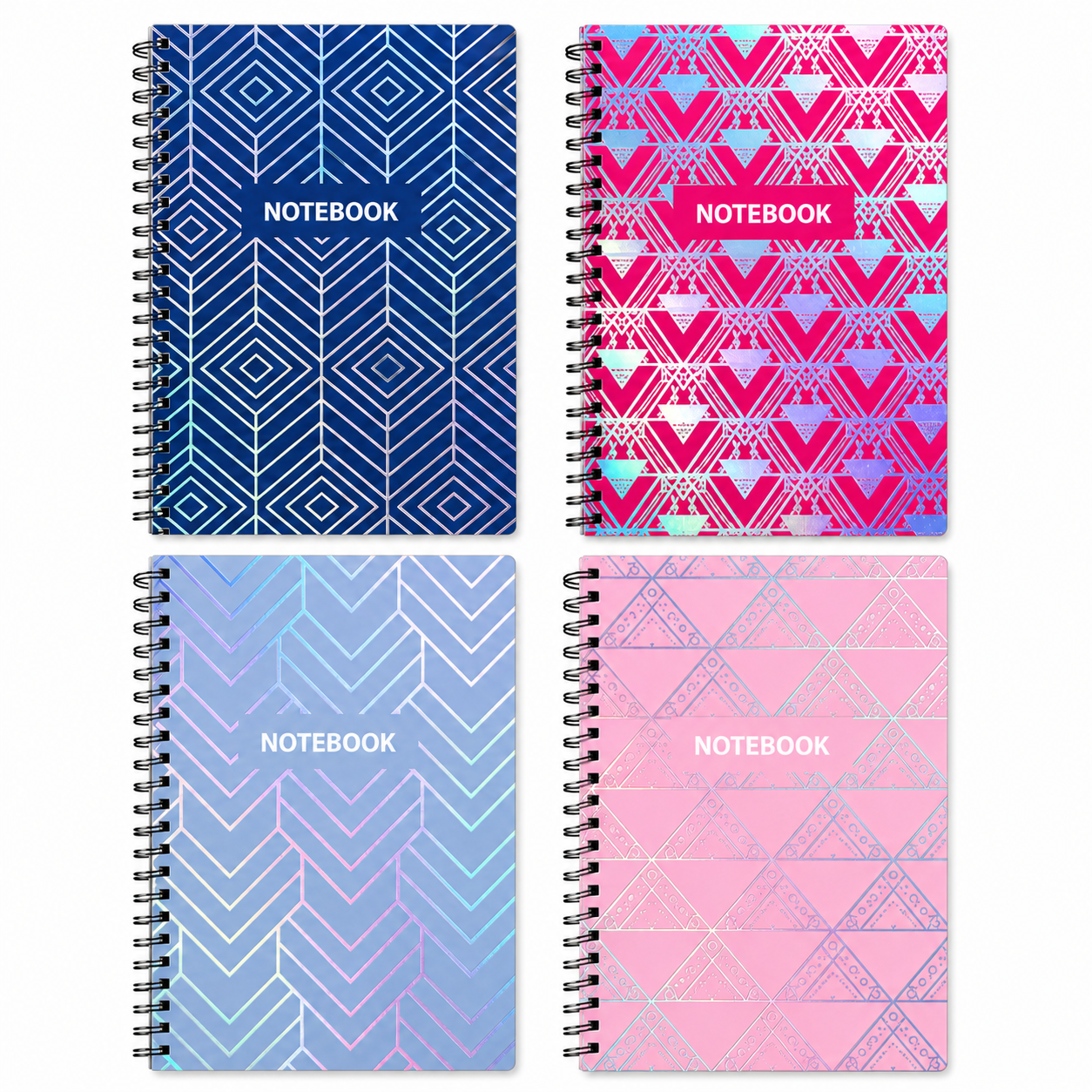 Silver Foil Hardcover Spiral Notebook
