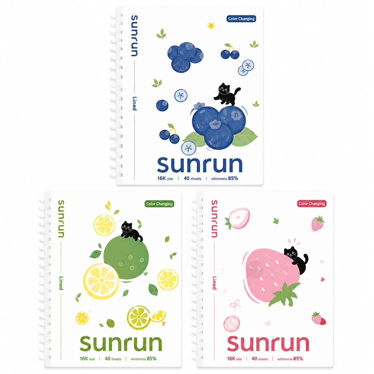 Heat-Reactive Fruit Spiral Notebook