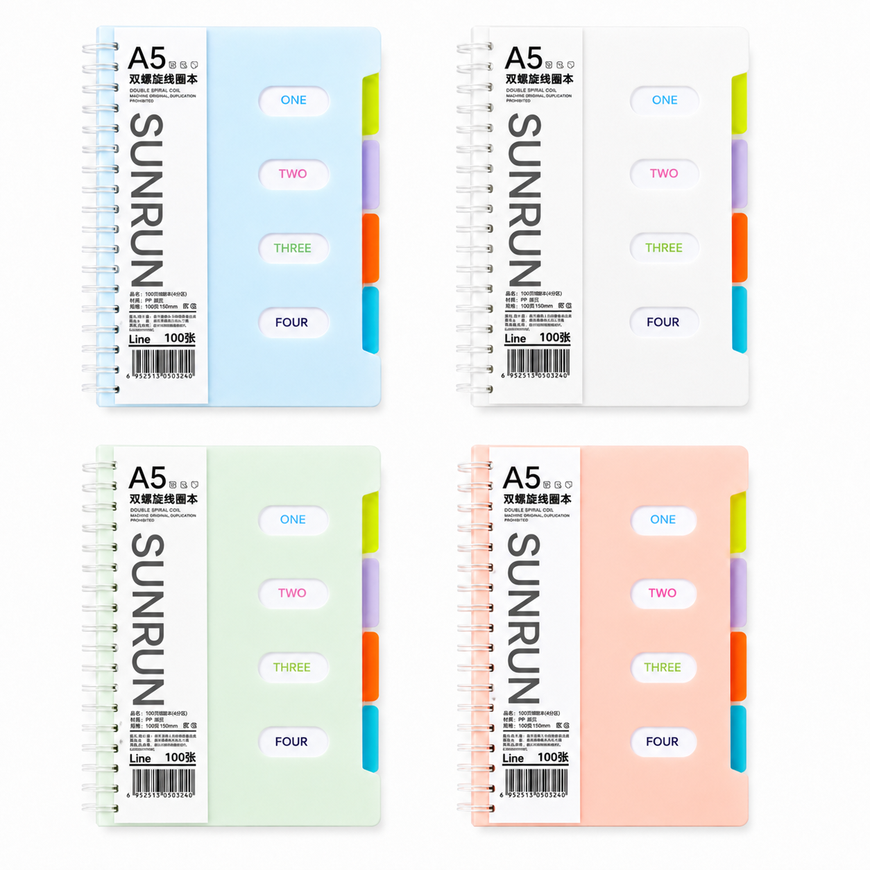 PP Divider Spiral Notebook