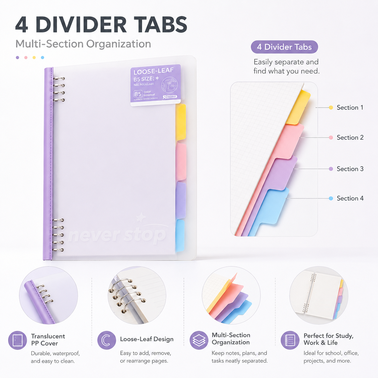 Pastel PP Loose-Leaf Notebook 2