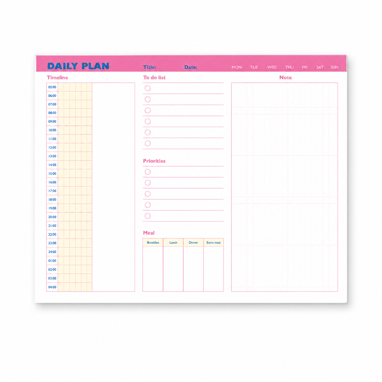 Daily Planning Desk Pad