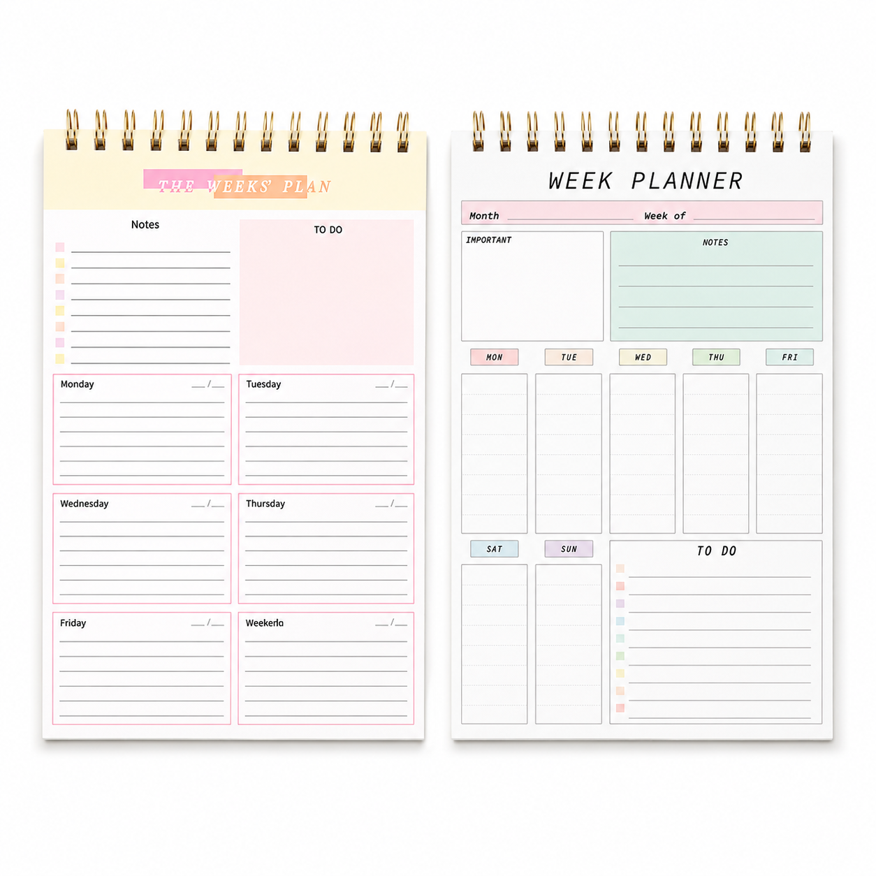A5 Weekly Planner Pad