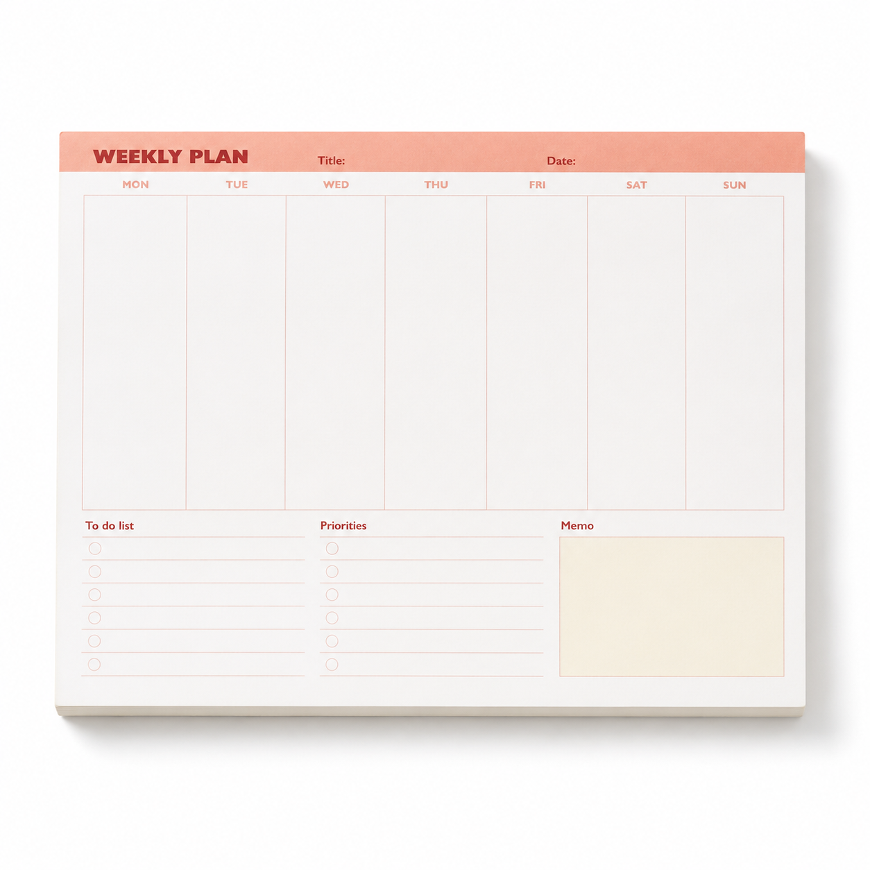 Weekly Planning Desk Pad