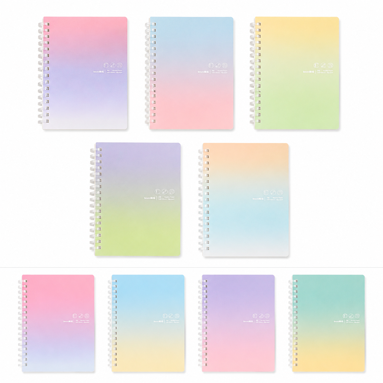 Gentle Gradient PP Spiral Notebook