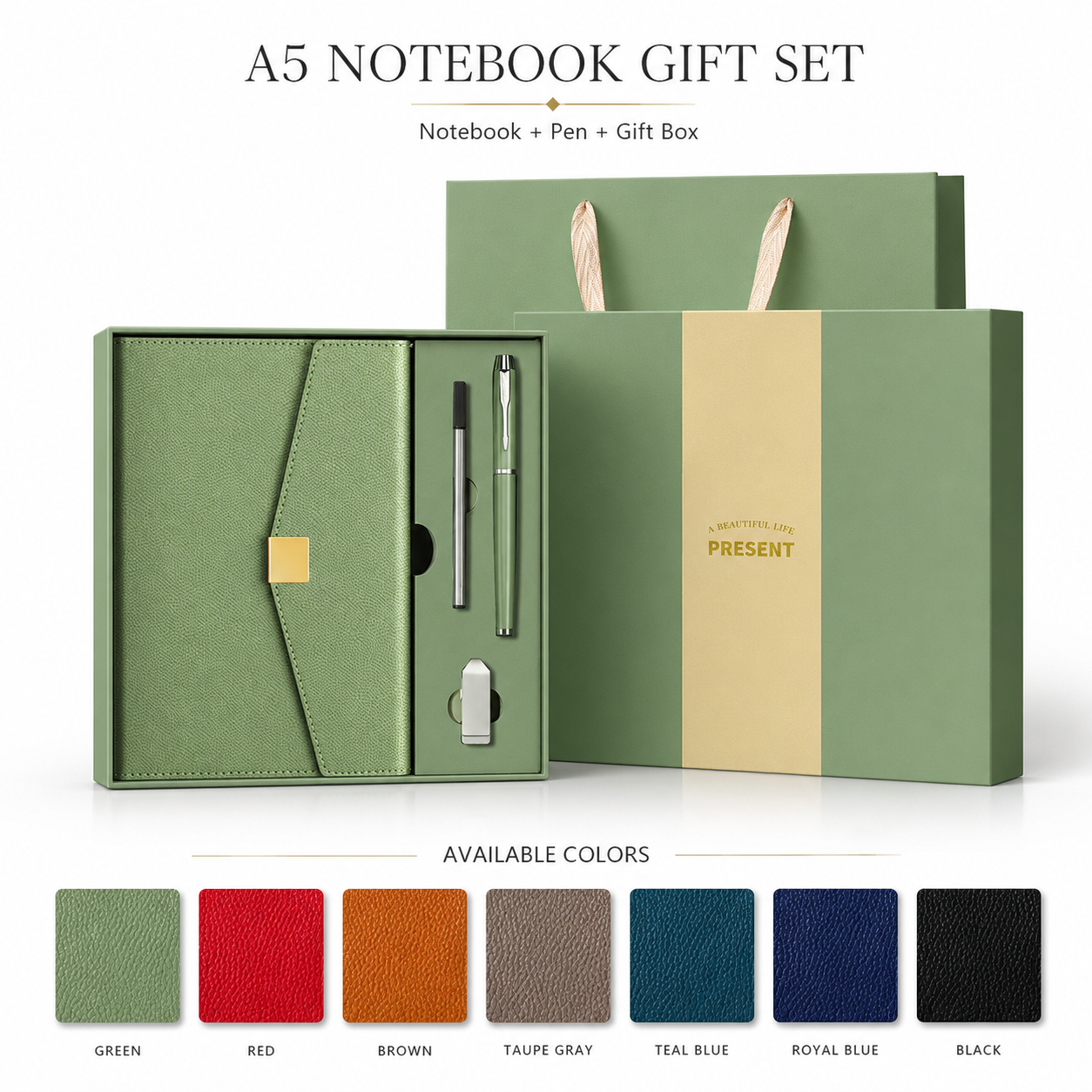 A5 Business Notebook Gift Set with Pen & Gift Packaging