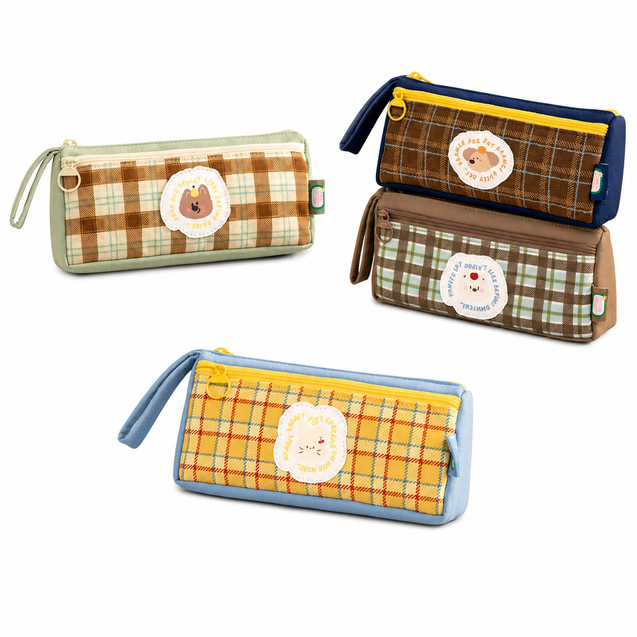 Woodland Plaid Wide-Opening Pencil Case