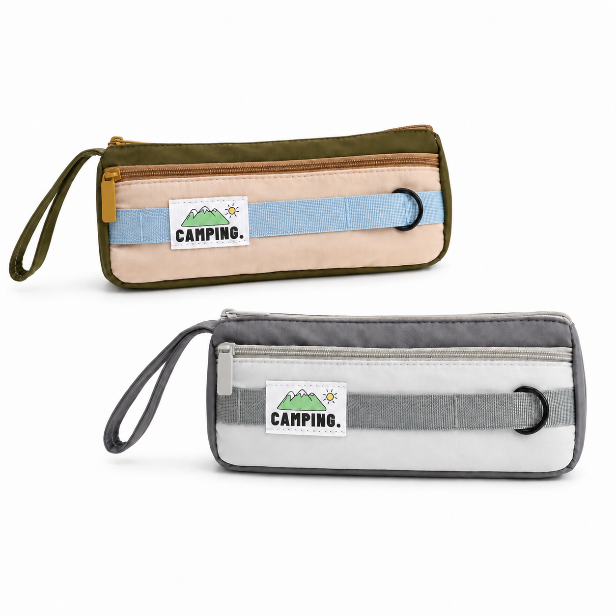 Camping Carry Handle Double-Layer Pencil Case