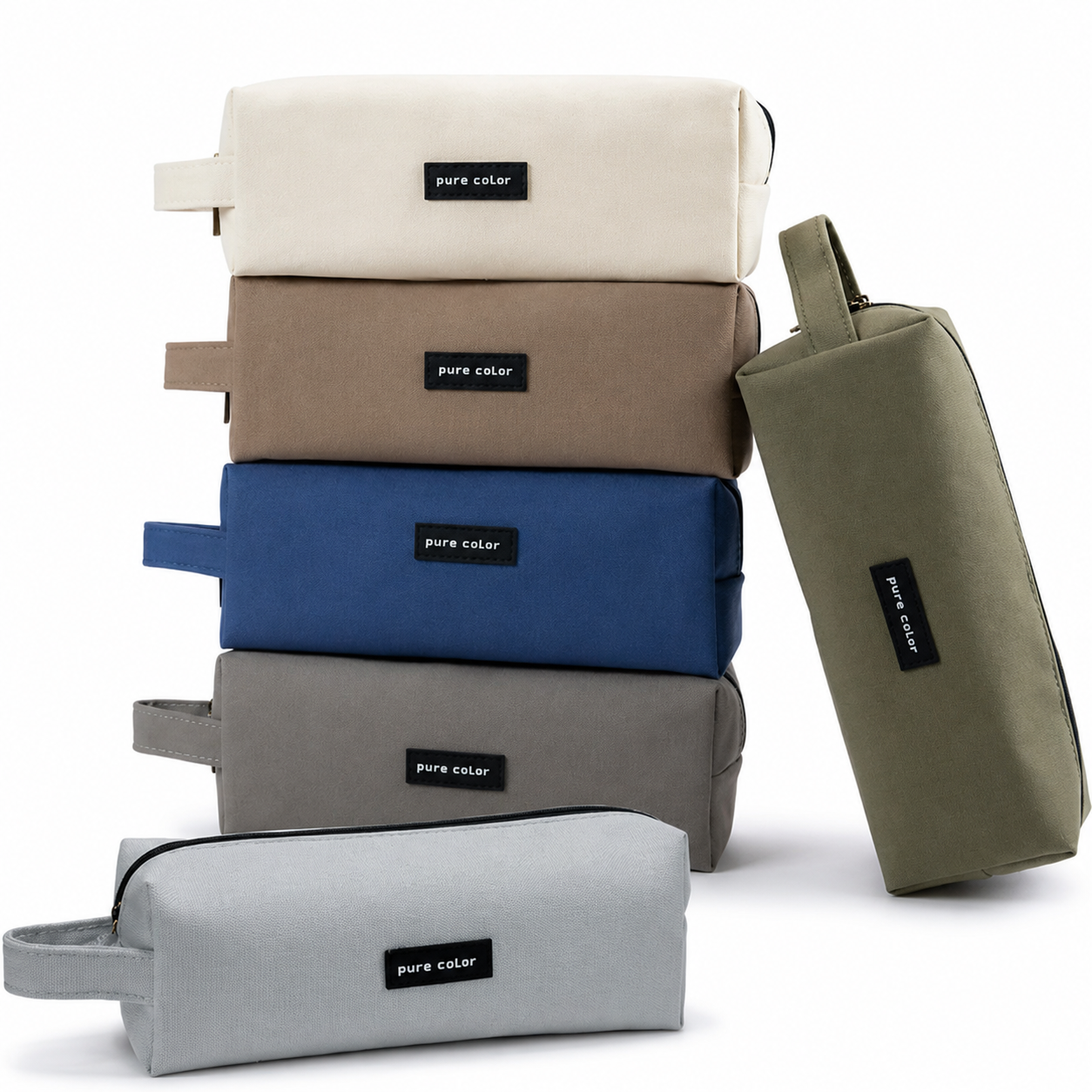 Pure color Carry Handle Pencil Case