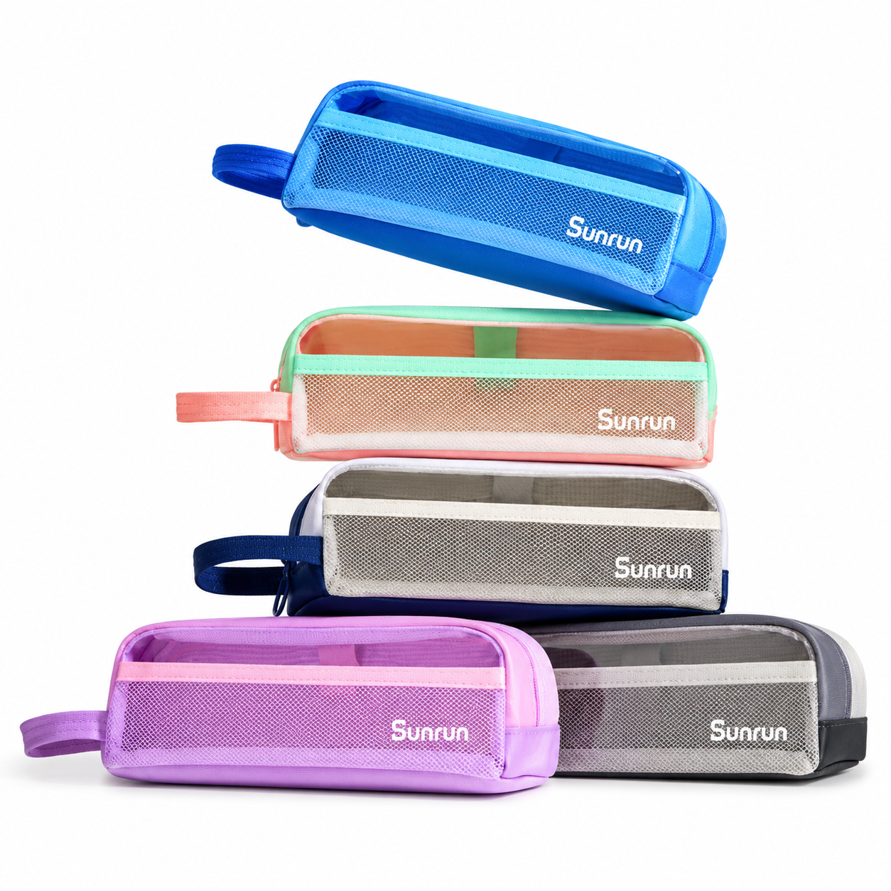 Foldable Transparent Handle Pencil Case