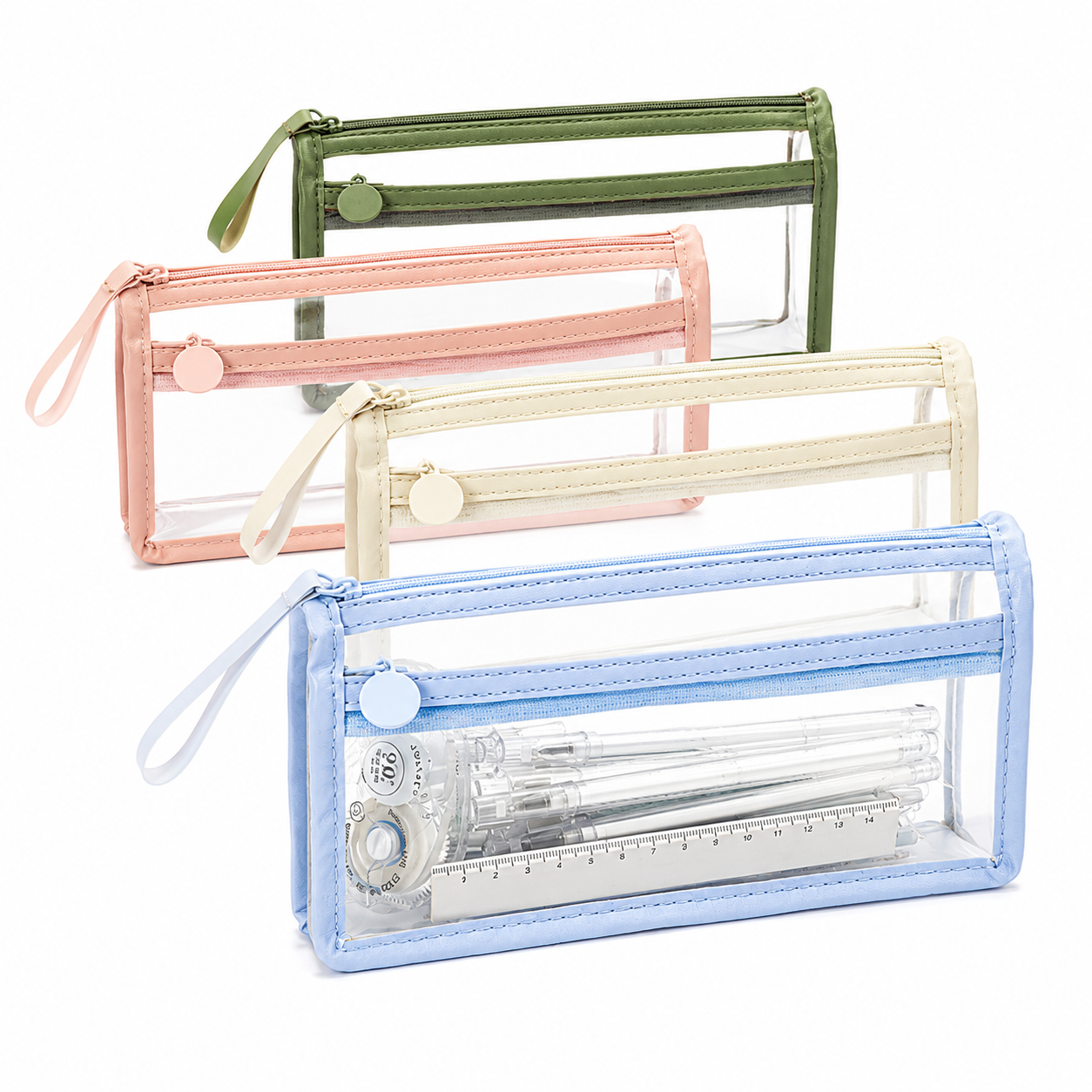 Transparent Double-Layer Pencil Case
