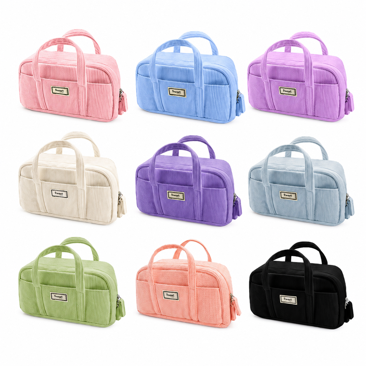Extra Large Capacity Corduroy Pencil Case